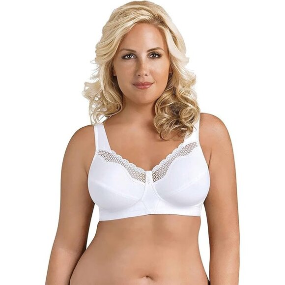 EXQUISITE FORM 9600535 Women's FULLY Cotton Soft Cup Wireless Bra White 38C - Picture 1 of 6